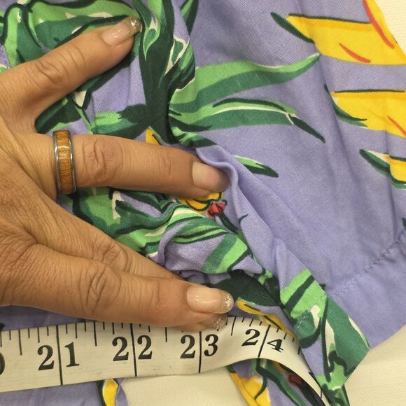 Big Dogs California Poppy Rayon Button Down Shirt Men's Size Small Vintage Blue - Picture 8 of 10